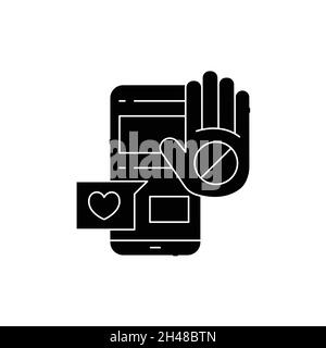 Leaving social networks olor line icon. Life for yourself. Abandonment of other people's goals. Pictogram for web page, mobile app, promo. UI UX GUI d Stock Vector