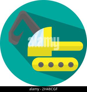 Yellow excavator, illustration, vector, on a white background. Stock Vector