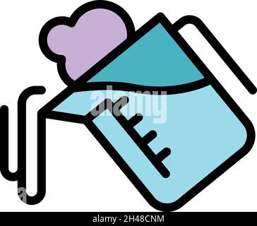 Hot cleaning water icon. Outline hot cleaning water vector icon color flat isolated Stock Vector