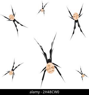 Brown spider, illustration, vector on a white background. Stock Vector