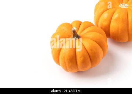 Fresh miniature pumpkin on an isolated white background Stock Photo