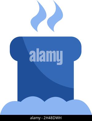 Winter chimney, illustration, vector, on a white background. Stock Vector