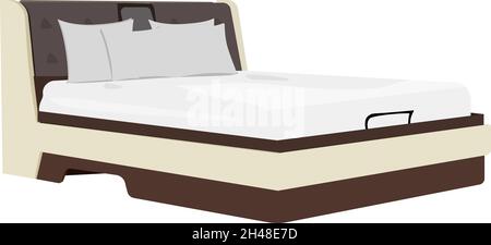 Big bed, illustration, vector on a white background. Stock Vector