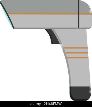 Barcode scanner, illustration, vector on a white background. Stock Vector