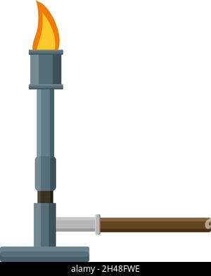 Bunsen burner, illustration, vector on a white background. Stock Vector