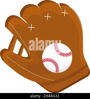 Baseball glove, illustration, vector on a white background. Stock Vector