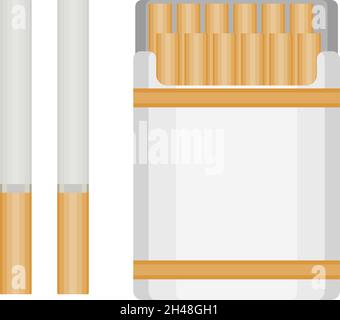 Pack of cigarettes, illustration, vector on a white background. Stock Vector