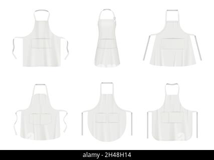 Black apron mockup. Realistic illustration of black apron vector mockup ...