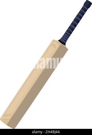 Cricket bat, illustration, vector on a white background. Stock Vector