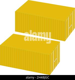 Yellow container, illustration, vector on a white background. Stock Vector