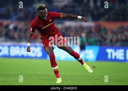 Tammy Abraham of Roma during the Italian championship Serie A football match between AS Roma and AC Milan on October 31, 2021 at Stadio Olimpico in Rome, Italy - Photo Federico Proietti / DPPI Stock Photo