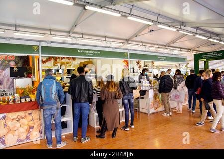 International Alba White Truffle Fair. The heart of the Fair in October and November is the Alba festival, Piedmont region, Italy. Stock Photo