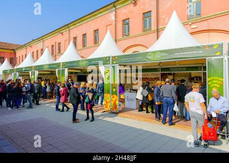 International Alba White Truffle Fair. The heart of the Fair in October and November is the Alba festival, Piedmont region, Italy. Stock Photo