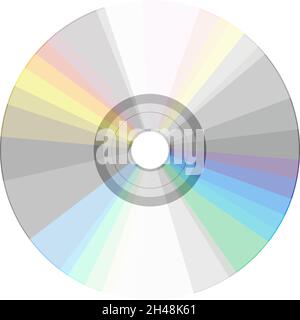 Compact Disk, illustration, vector on a white background. Stock Vector