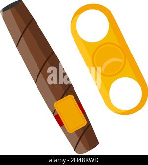 Cigar cutter, illustration, vector on a white background. Stock Vector