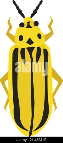 Elm leaf beetle, illustration, vector on a white background. Stock Vector