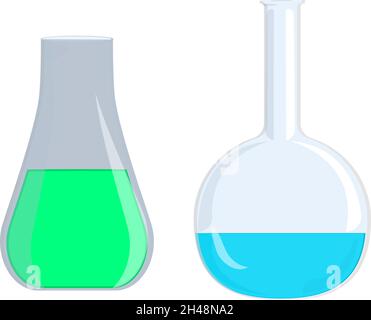 Flask glass, illustration, vector on a white background. Stock Vector