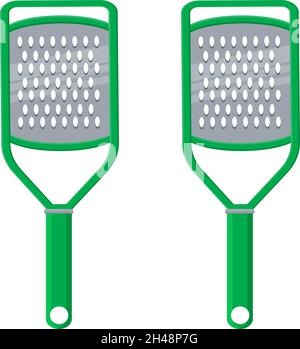 Green grater, illustration, vector on a white background. Stock Vector