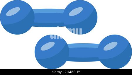 Blue dumbbell, illustration, vector on a white background. Stock Vector