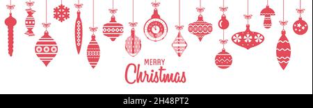Christmas Banner with Soviet Vintage Decorations Stock Vector