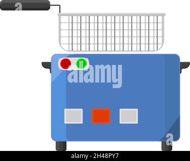 Blue fryer, illustration, vector on a white background. Stock Vector