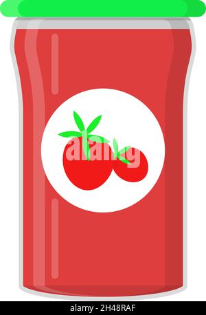 Jam in jar, illustration, vector on a white background. Stock Vector