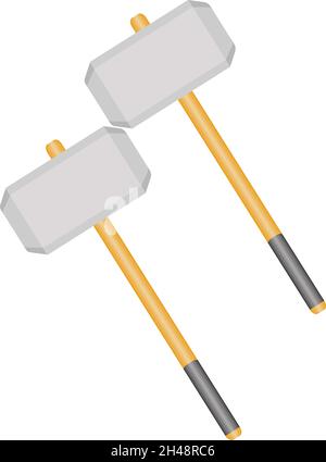 Big hammer, illustration, vector on a white background. Stock Vector