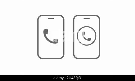 Smartphone Call Icon Set. Vector isolated editable illustration set Stock Vector