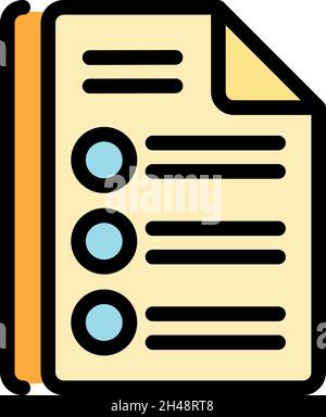 Text syllabus icon. Outline text syllabus vector icon color flat isolated Stock Vector