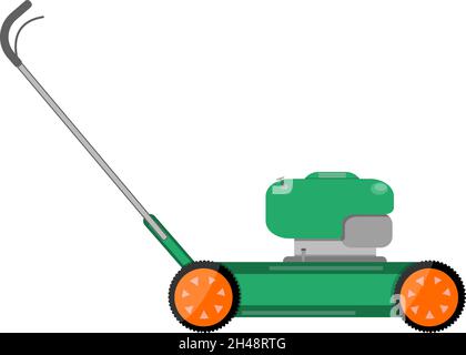 Lawn mower, illustration, vector on a white background. Stock Vector