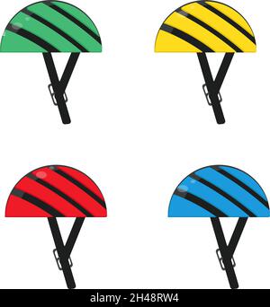 Bike helmets, illustration, vector on a white background. Stock Vector