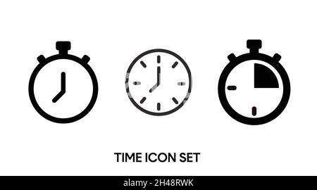 Time and clock line vector icons and signs. clockTime, Clock ...