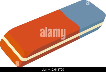 School eraser, illustration, vector on a white background. Stock Vector