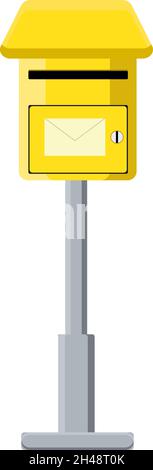 Yellow letter box, illustration, vector on a white background. Stock Vector