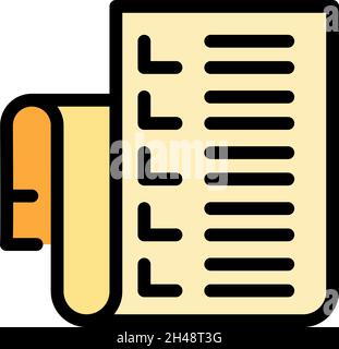 Syllabus icon. Outline syllabus vector icon color flat isolated Stock Vector