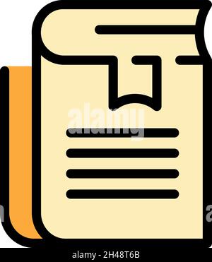 Book syllabus icon. Outline book syllabus vector icon color flat isolated Stock Vector