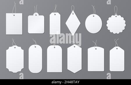 Blank White Price Tags Stickers Labels Stock Vector (Royalty Free)  269186729