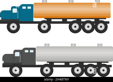 Fuel trucks, illustration, vector on a white background. Stock Vector