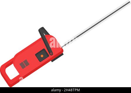 Hedge trimmer, illustration, vector on a white background. Stock Vector