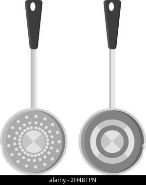 Frying pans, illustration, vector on a white background. Stock Vector