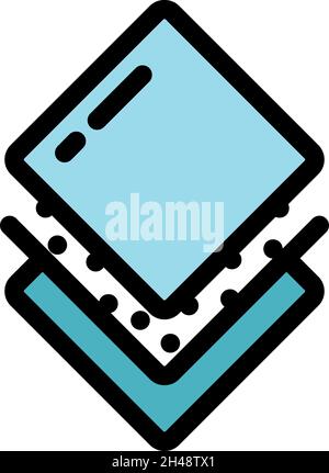 Absorbing material icon. Outline absorbing material vector icon color flat isolated Stock Vector