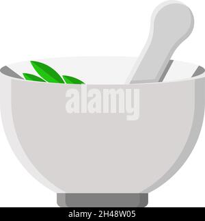 White mortar, illustration, vector on a white background. Stock Vector