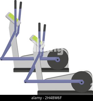 Gym machine cycle, illustration, vector on a white background. Stock Vector