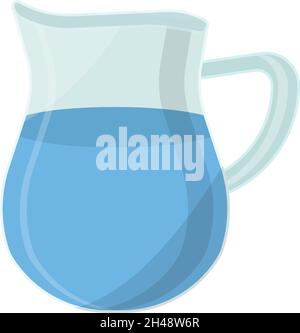 Jug with water, illustration, vector on a white background. Stock Vector