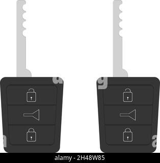 Car keys, illustration, vector on a white background. Stock Vector