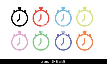 Time Icon Set. Vector different color set of time illustrations Stock Vector