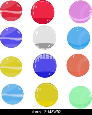 Marble balls, illustration, vector on a white background. Stock Vector