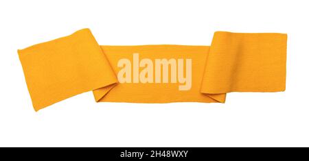 Knitted winter scarf on a white background. Stock Photo