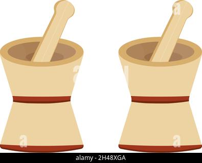 Mortar, illustration, vector on a white background. Stock Vector