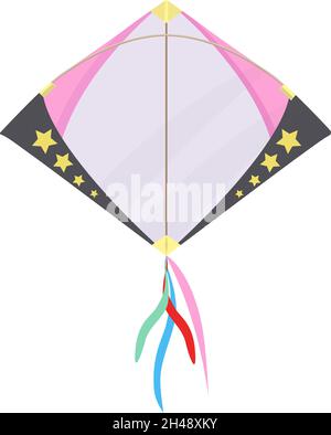 Beautiful kite, illustration, vector on a white background. Stock Vector